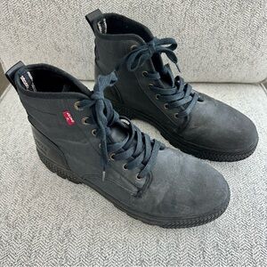 Men’s Levi’s Black Work Boot Size 10.5, Canvas Upper, Lug Sole, Barely worn
